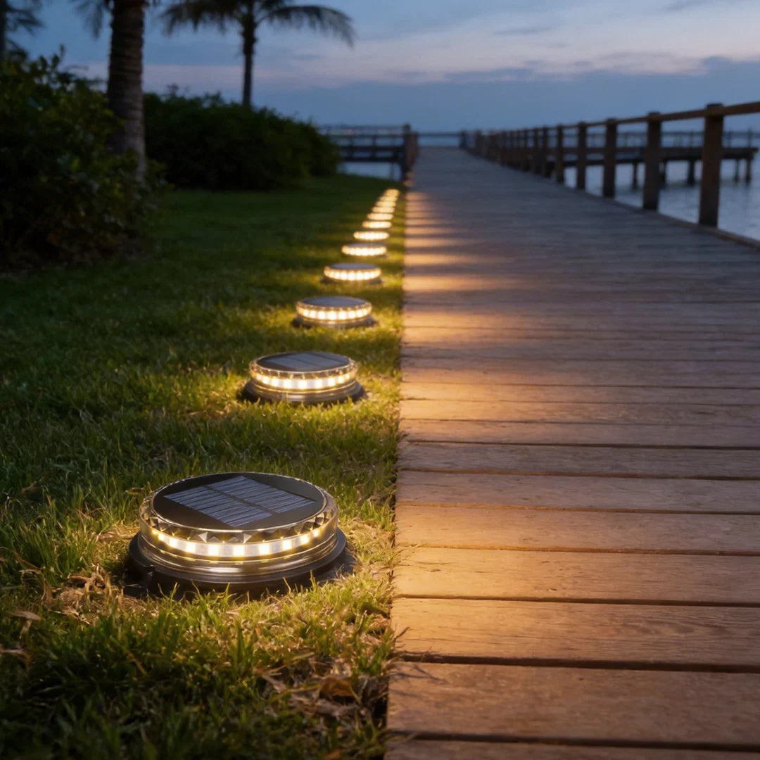 Outdoor Disc Light | Solar-Powered & IP65 Weatherproof | Set of 4