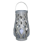 Outdoor Hanging Lantern | Solar-Powered Waterproof IP44 Handwoven Bamboo