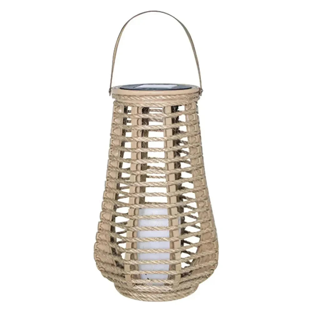 Outdoor Hanging Lantern | Solar-Powered Waterproof IP44 Handwoven Bamboo