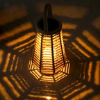 Outdoor Hanging Lantern | Solar-Powered Waterproof IP44 Handwoven Bamboo