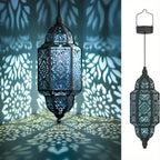 Outdoor Lantern | Vintage Floral Metal & Solar-Powered