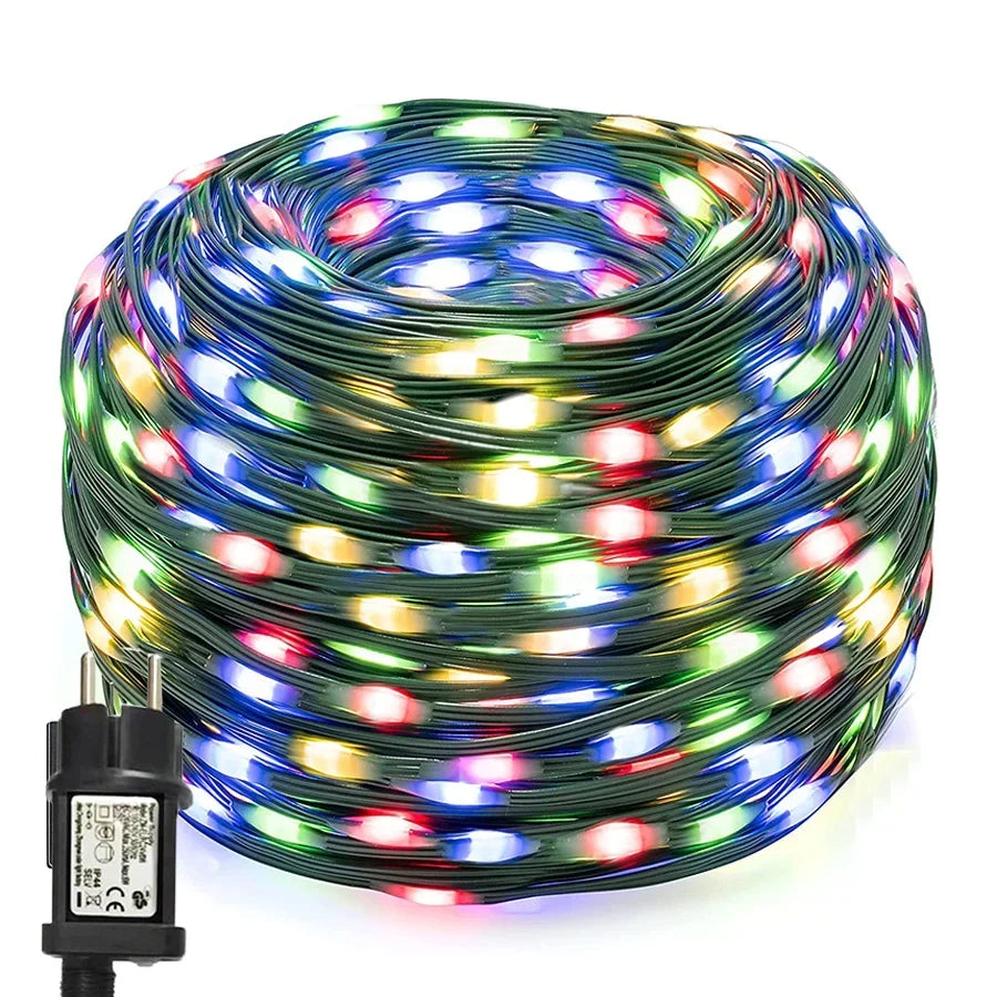 Outdoor LED String Lights | IP65 Waterproof & 8 Modes | 10–100 m
