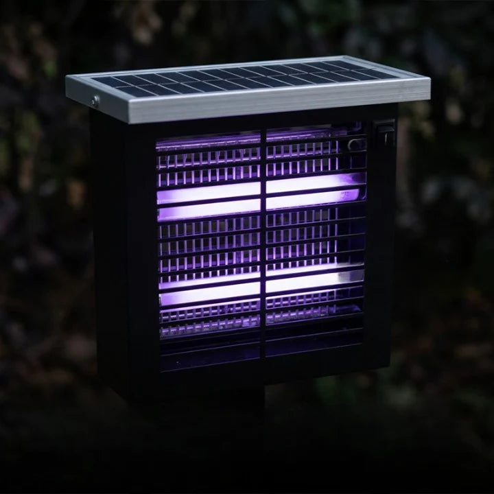 Outdoor Mosquito Zapper | Solar-Powered Dual UV Tubes | Ground Stake