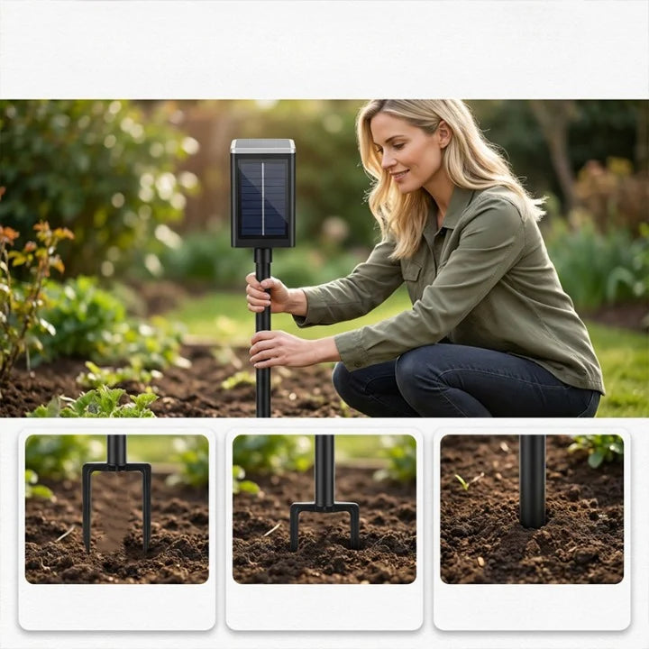 Outdoor Mosquito Zapper | Solar-Powered Dual UV Tubes | Ground Stake