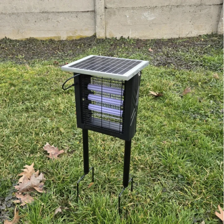 Outdoor Mosquito Zapper | Solar-Powered Dual UV Tubes | Ground Stake