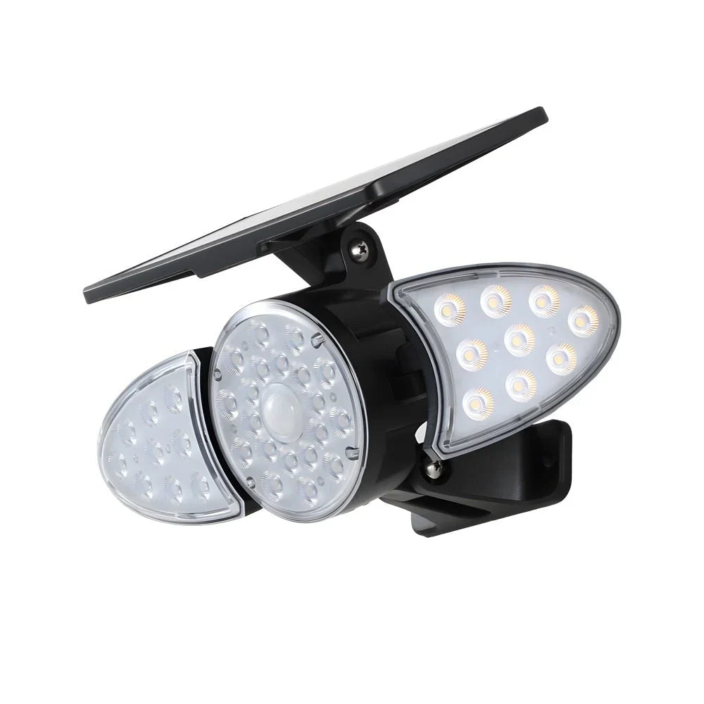 Outdoor Security Light | Solar-Powered & Motion-Activated | 3 Adjustable LED Heads