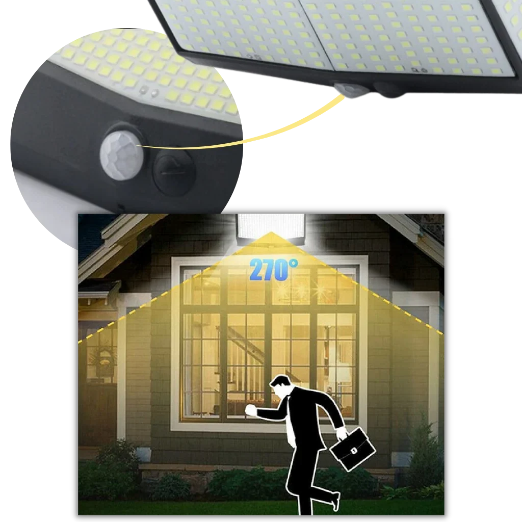 Outdoor Solar Wall Light | Motion Sensor & 468 LEDs | IP65 Waterproof
