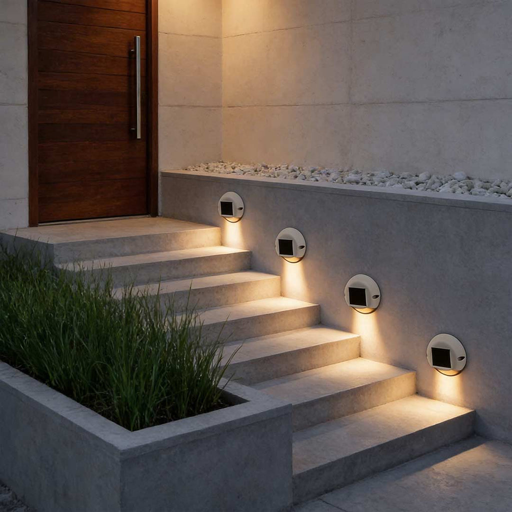 Outdoor Step Light | Solar LED & Dusk-to-Dawn Sensor | IP65