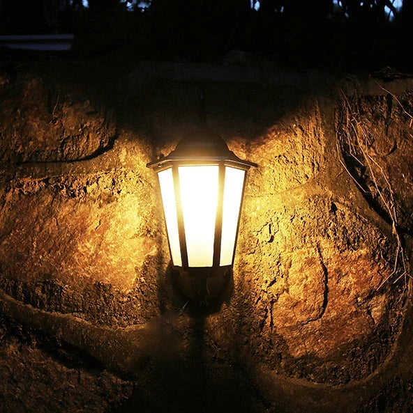 Outdoor Wall Light | Hexagonal Aluminum & Frosted Glass | Hardwired E26 Socket