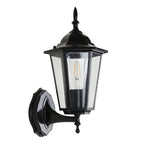 Outdoor Wall Light | Hexagonal Aluminum & Frosted Glass | Hardwired E26 Socket