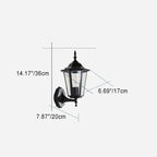 Outdoor Wall Light | Hexagonal Aluminum & Frosted Glass | Hardwired E26 Socket