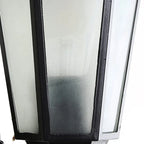 Outdoor Wall Light | Hexagonal Aluminum & Frosted Glass | Hardwired E26 Socket