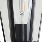 Outdoor Wall Light | Hexagonal Aluminum & Frosted Glass | Hardwired E26 Socket