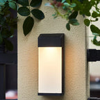 Outdoor Wall Light | Solar-Powered LED & Frosted Glass