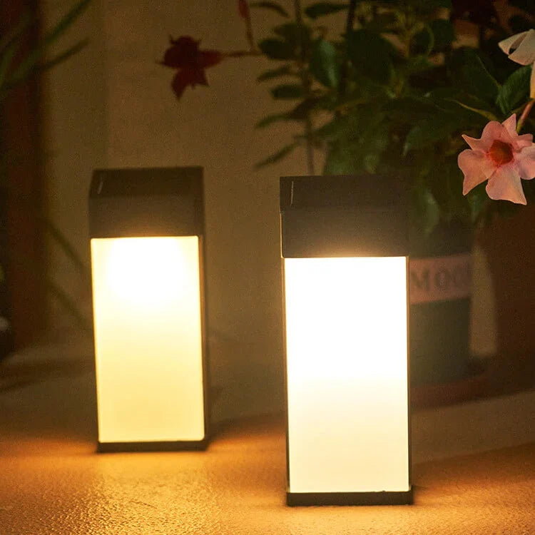 Outdoor Wall Light | Solar-Powered LED & Frosted Glass