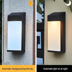 Outdoor Wall Light | Solar-Powered LED & Frosted Glass