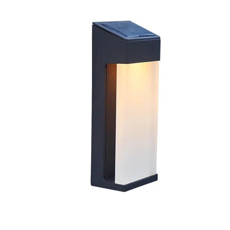 Outdoor Wall Light | Solar-Powered LED & Frosted Glass
