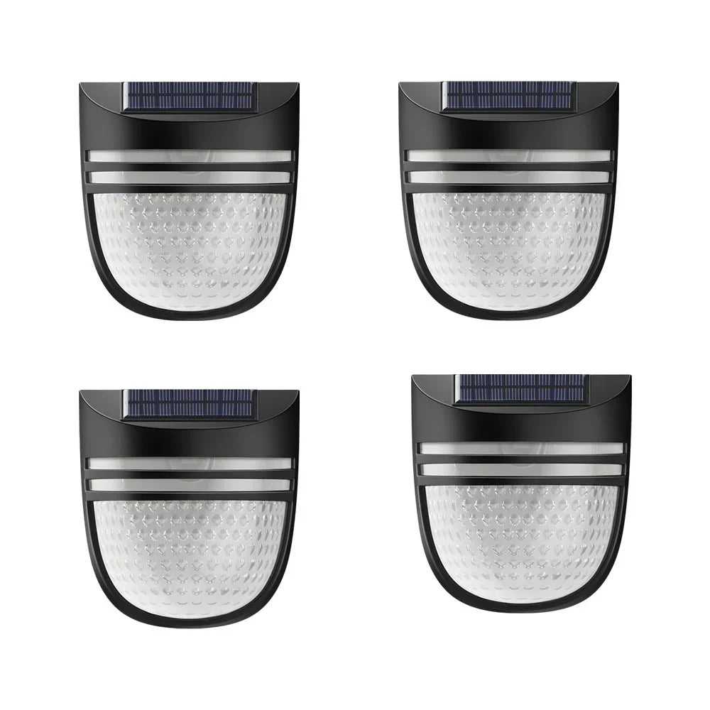Outdoor Wall Light | Solar-Powered Warm White LED | Set of 4