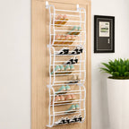 Over-The-Door Shoe Rack | Drill-Free & Angled Shelves | Holds Up To 36 Pairs