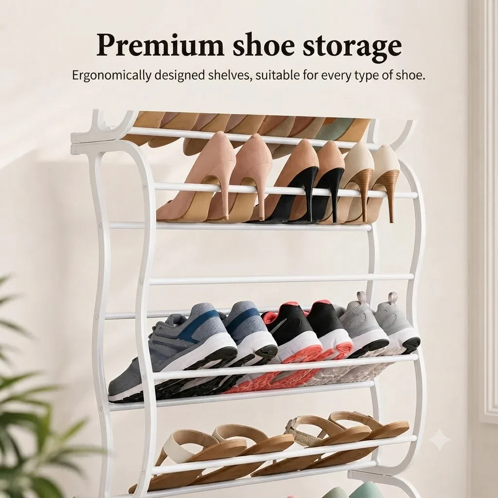 Over-The-Door Shoe Rack | Drill-Free & Angled Shelves | Holds Up To 36 Pairs