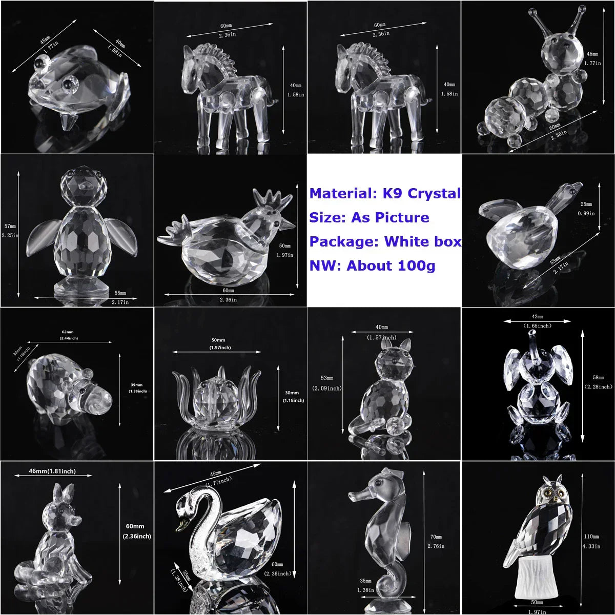 Paperweight | Crystal Animal Figurine | Modern Desk Decor