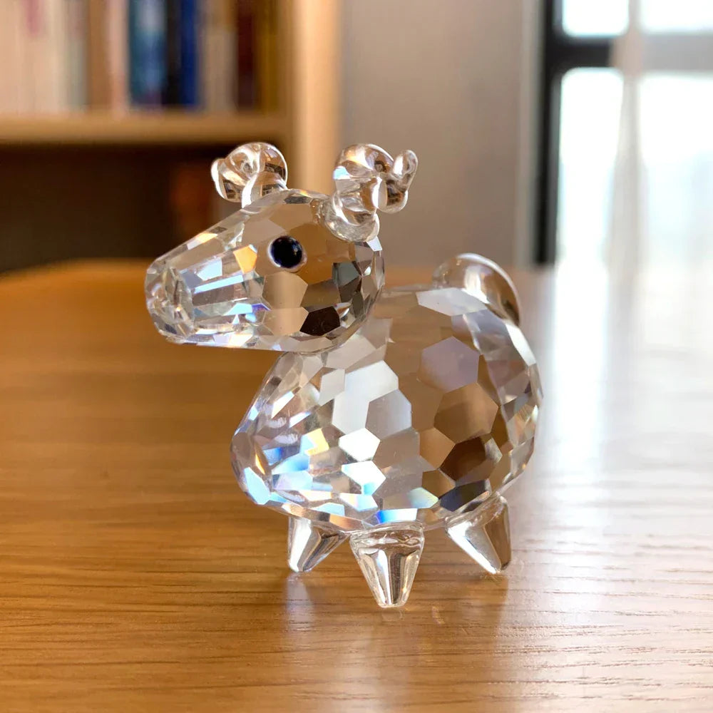 Paperweight | Crystal Frog Figurine & Desk Decor