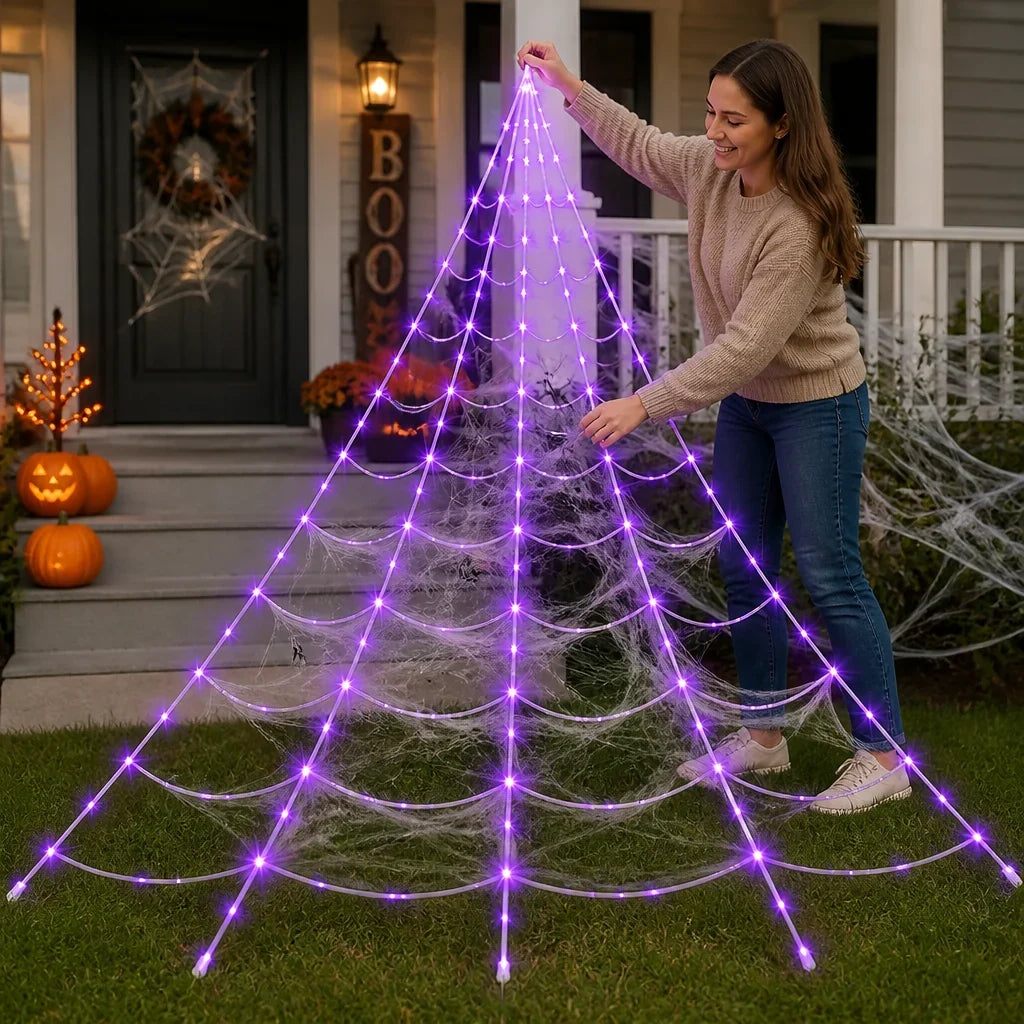 Pendant Lamp | Battery-Powered Spider Web Design | 5 m Length