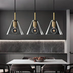 Pendant Lamp | Brass & Glass Hardwired & Dimmer-Compatible