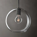 Pendant Lamp | Brass & Glass Hardwired & Dimmer-Compatible