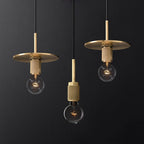 Pendant Lamp | Brass & Glass Hardwired & Dimmer-Compatible