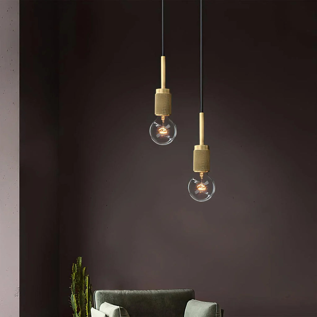 Pendant Lamp | Brass & Glass Hardwired & Dimmer-Compatible