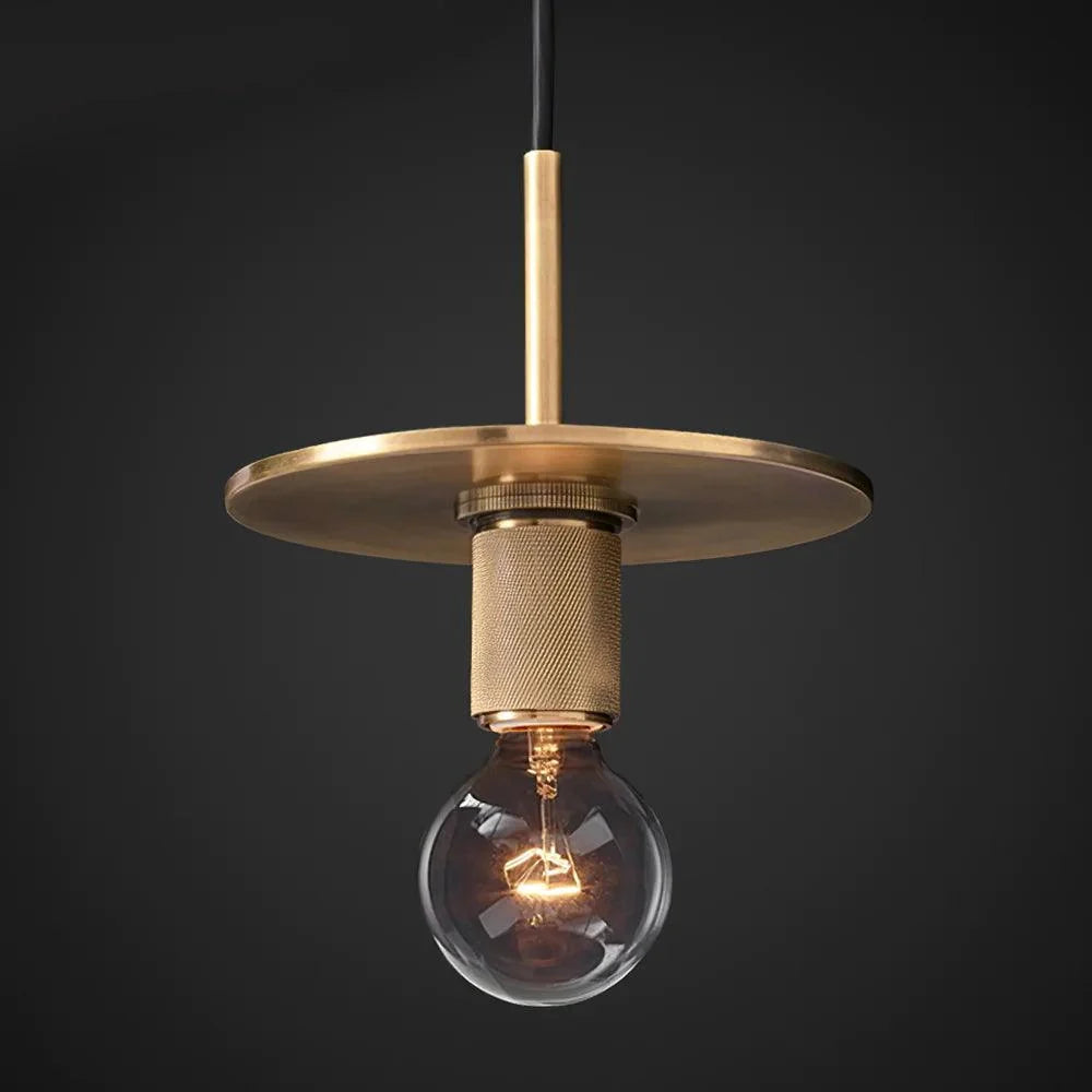 Pendant Lamp | Brass & Glass Hardwired & Dimmer-Compatible