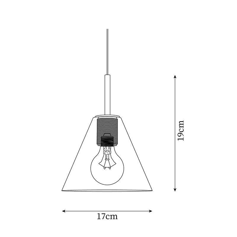 Pendant Lamp | Brass & Glass Hardwired & Dimmer-Compatible