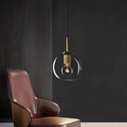 Pendant Lamp | Brass & Glass Hardwired & Dimmer-Compatible