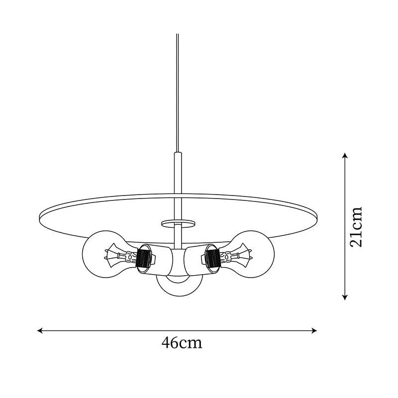 Pendant Lamp | Brass & Glass Hardwired & Dimmer-Compatible