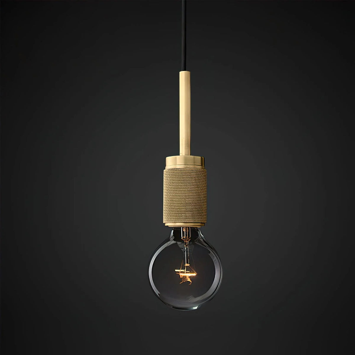 Pendant Lamp | Brass & Glass Hardwired & Dimmer-Compatible
