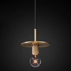 Pendant Lamp | Brass & Glass Hardwired & Dimmer-Compatible