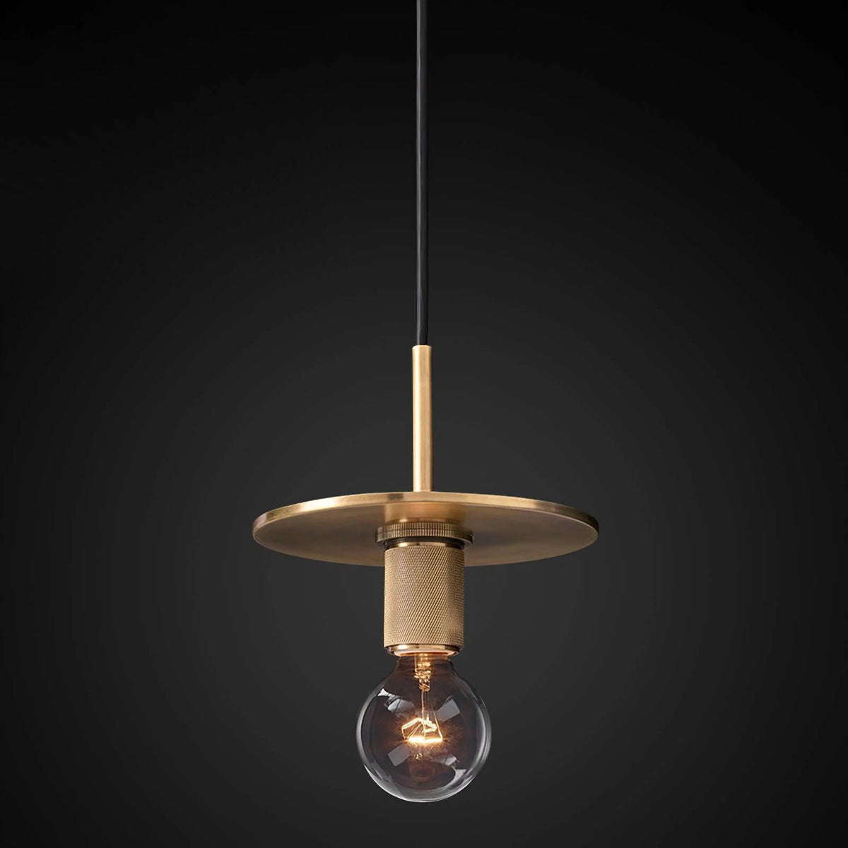 Pendant Lamp | Brass & Glass Hardwired & Dimmer-Compatible