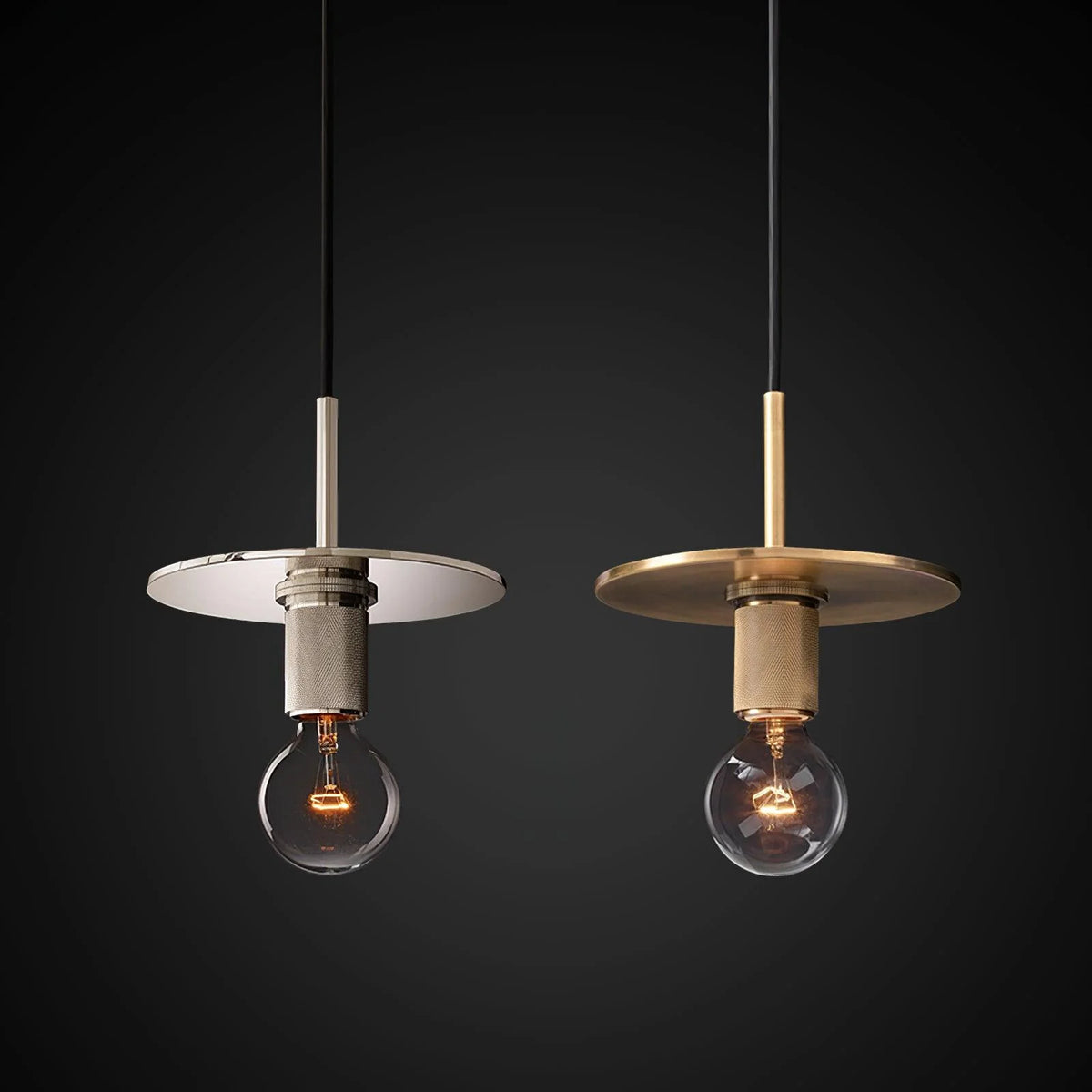 Pendant Lamp | Brass & Glass Hardwired & Dimmer-Compatible