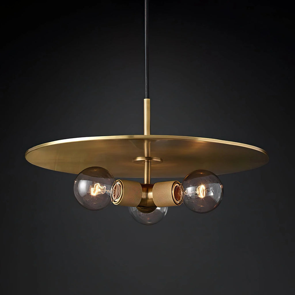 Pendant Lamp | Brass & Glass Hardwired & Dimmer-Compatible