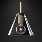 Pendant Lamp | Brass & Glass Hardwired & Dimmer-Compatible