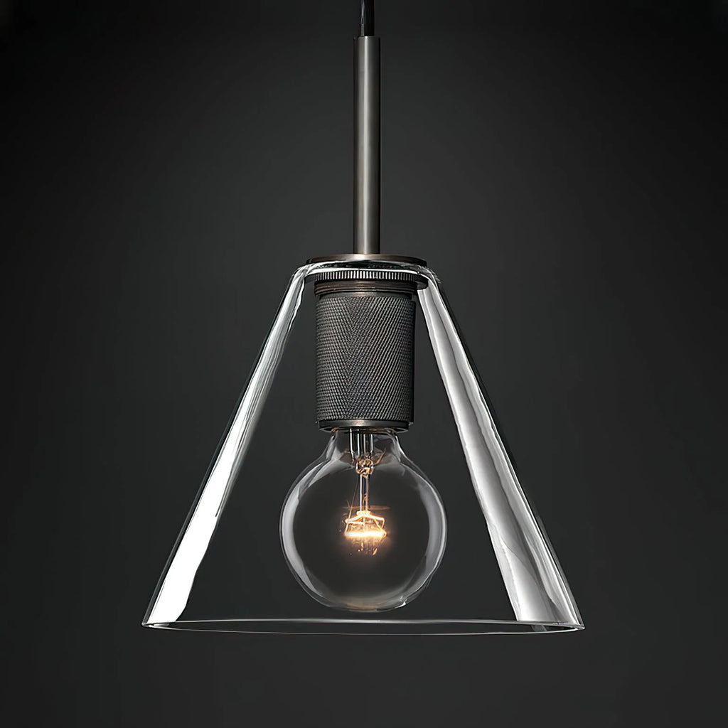 Pendant Lamp | Brass & Glass Hardwired & Dimmer-Compatible