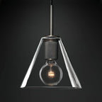 Pendant Lamp | Brass & Glass Hardwired & Dimmer-Compatible