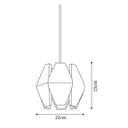 Pendant Lamp | Geometric Wood Shade & Metal Fixture | Dimmer Compatible