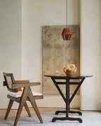 Pendant Lamp | Geometric Wood Shade & Metal Fixture | Dimmer Compatible