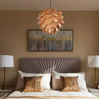 Pendant Lamp | Handmade Pine Wood & Pinecone Design | Adjustable Cord