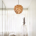 Pendant Lamp | Handmade Pine Wood & Pinecone Design | Adjustable Cord