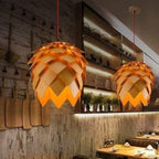Pendant Lamp | Handmade Pine Wood & Pinecone Design | Adjustable Cord