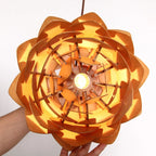 Pendant Lamp | Handmade Pine Wood & Pinecone Design | Adjustable Cord