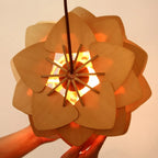 Pendant Lamp | Handmade Pine Wood & Pinecone Design | Adjustable Cord